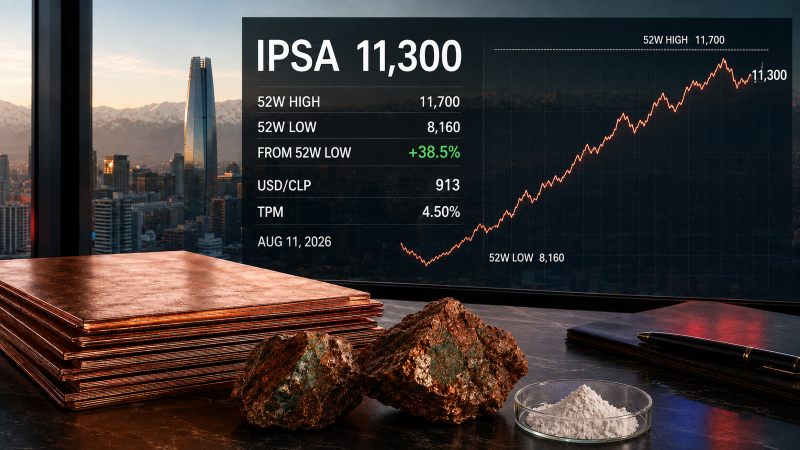 Bolsa de Santiago: el IPSA ronda máximos del año entre el cobre y las promesas del nuevo gobierno