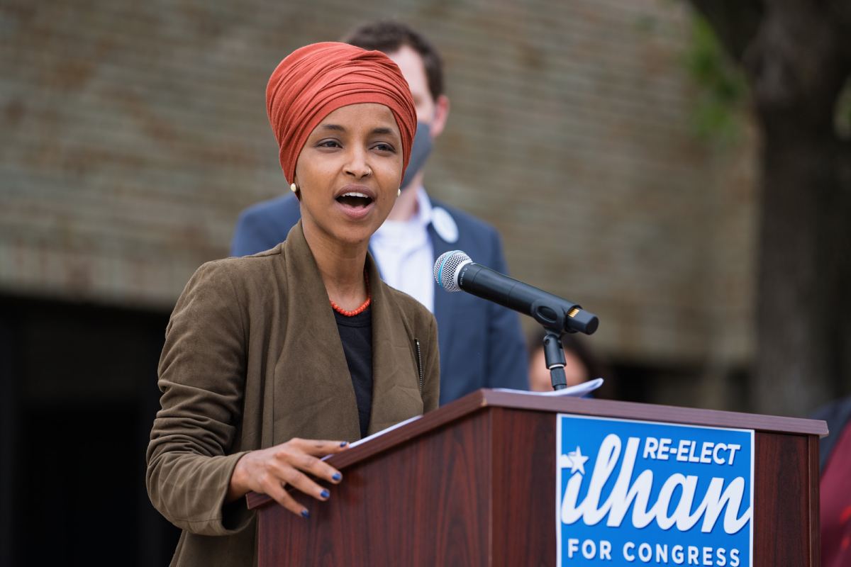 La congresista Ilhan Omar en St. Paul, Minnesota, el 5 de agosto de 2020
