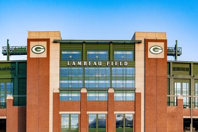 Exterior de Lambeau Field, estadio de los Packers en Green Bay, fotografiado en 2019.