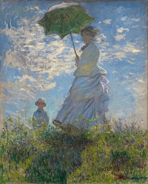 "Woman with a Parasol - Madame Monet and Her Son" (1875) by Claude Monet